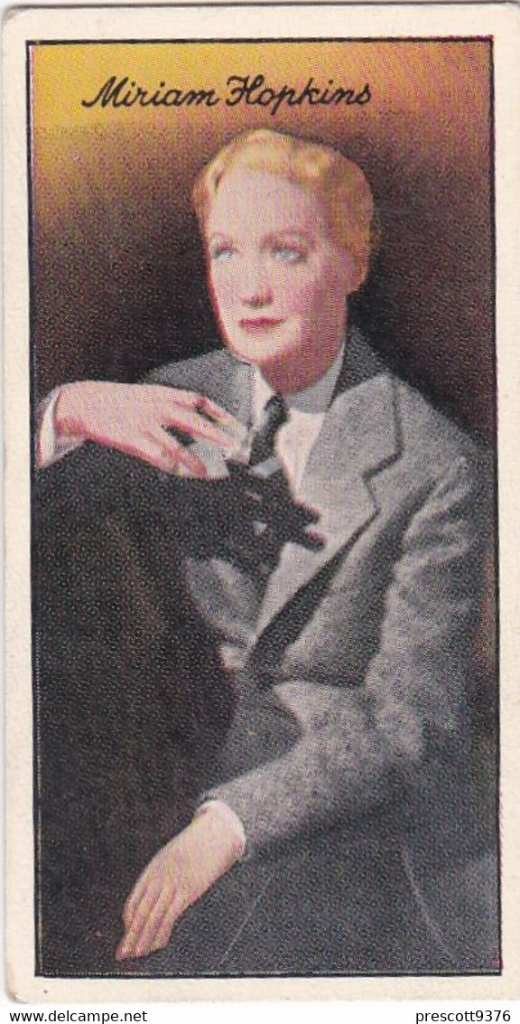 39 Miriam Hopkins - Famous Film Stars 1935 - Original Carreras Cigarette Card - - Phillips / BDV