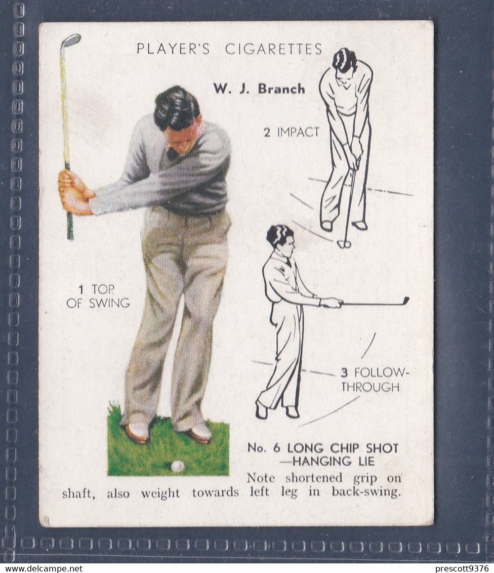 5 Long Chip Shot - Players Golf 1939 - Original Players Cigarette Card - L Size 6x8cm - Phillips / BDV