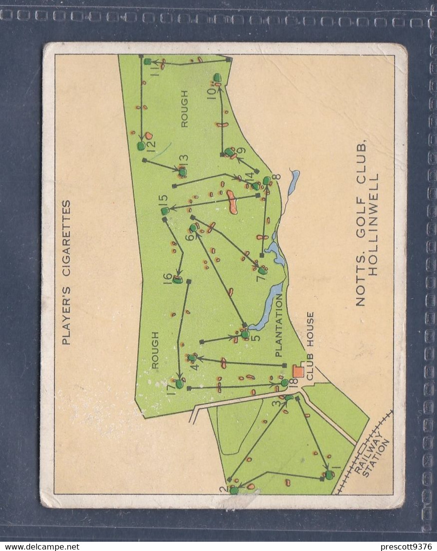 19 Notts Golf Club, Hollinwell - Players Championship  Golf 1935- Original Players Cigarette Card - L Size 6x8cm - Phillips / BDV