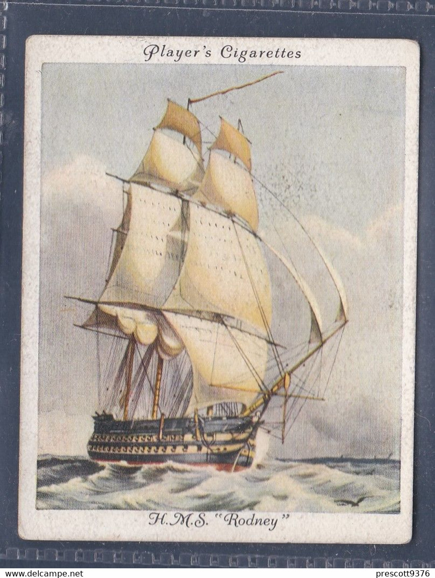 Old Naval Prints 1936  - 17 HMS Rodney - Original Players Cigarette Card - L Size 6x8cm - Phillips / BDV
