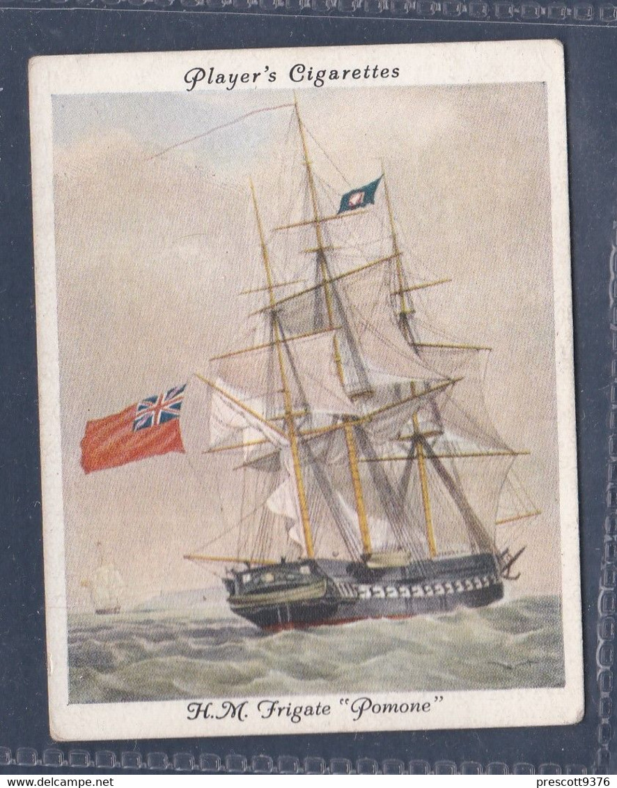 Old Naval Prints 1936  - 9 HMS Pomone - Original Players Cigarette Card - L Size 6x8cm - Phillips / BDV