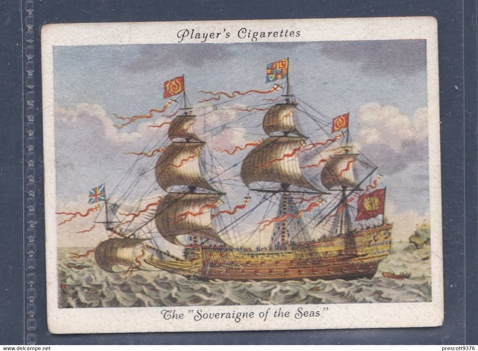 Old Naval Prints 1936  -  2 "Sovereign Of The Seas" - Original Players Cigarette Card - L Size 6x8cm - Phillips / BDV