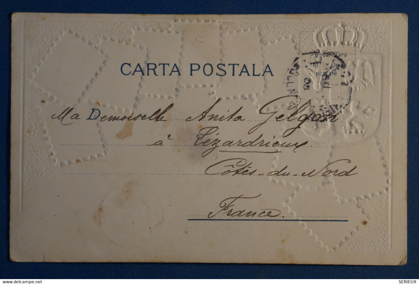 AM12 CRETE  (ROUMANIE ) BELLE CARTE RARE  1905 POUR LEZARDRIEUX FRANCE ++ AFFRANCH. .INTERESSANT - Creta