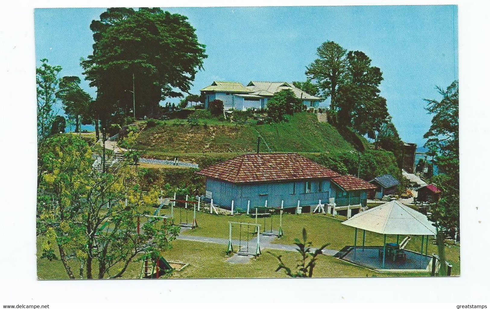 Postcard Penang Hill Penang Unused . Cut One Side By Hand. - Malaysia