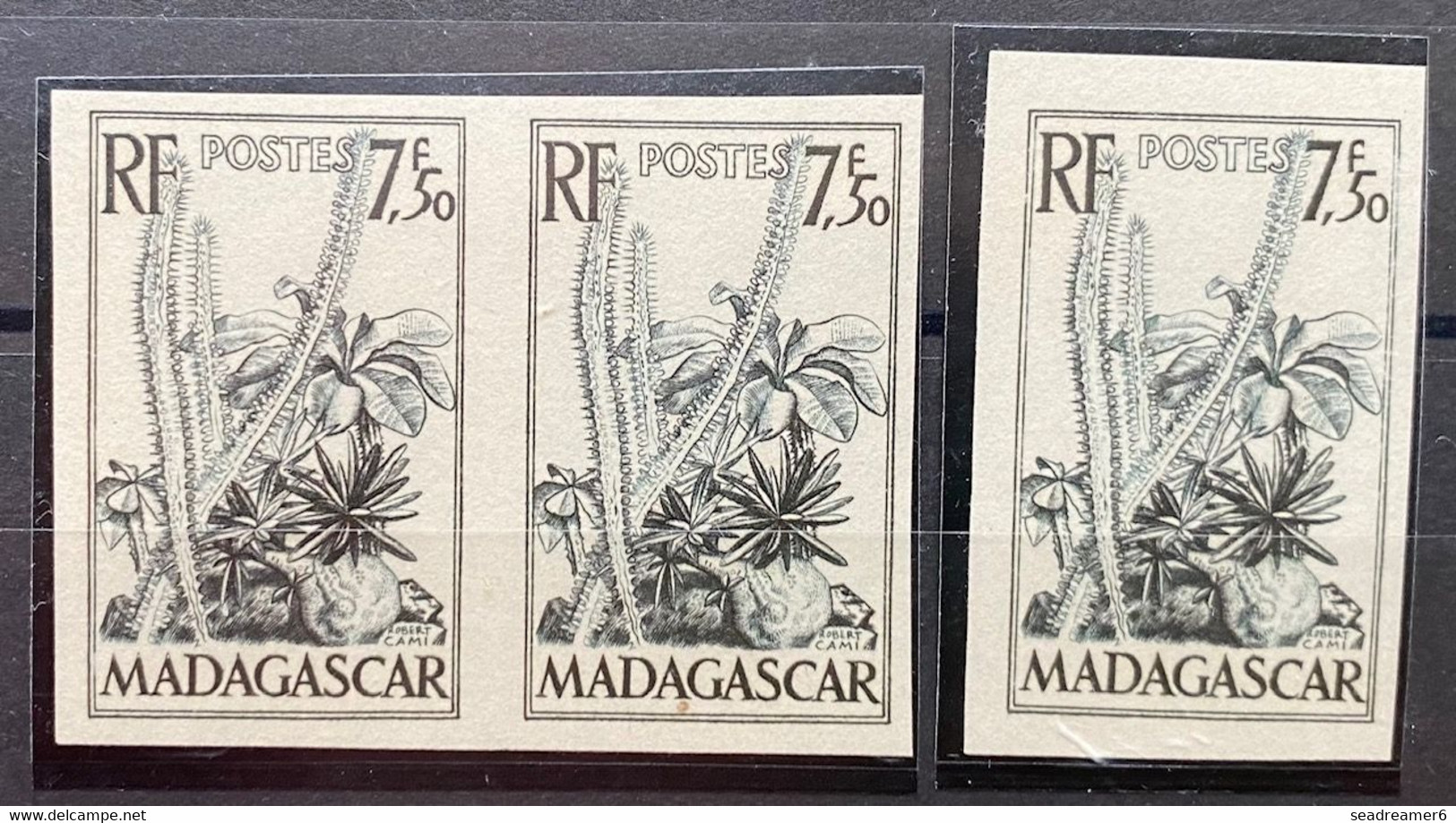 France Colonies Françaises Madagascar N°322** 3 Essais De Couleurs Du Type Composition Florale Fleurs Plantes TTB - Ungebraucht