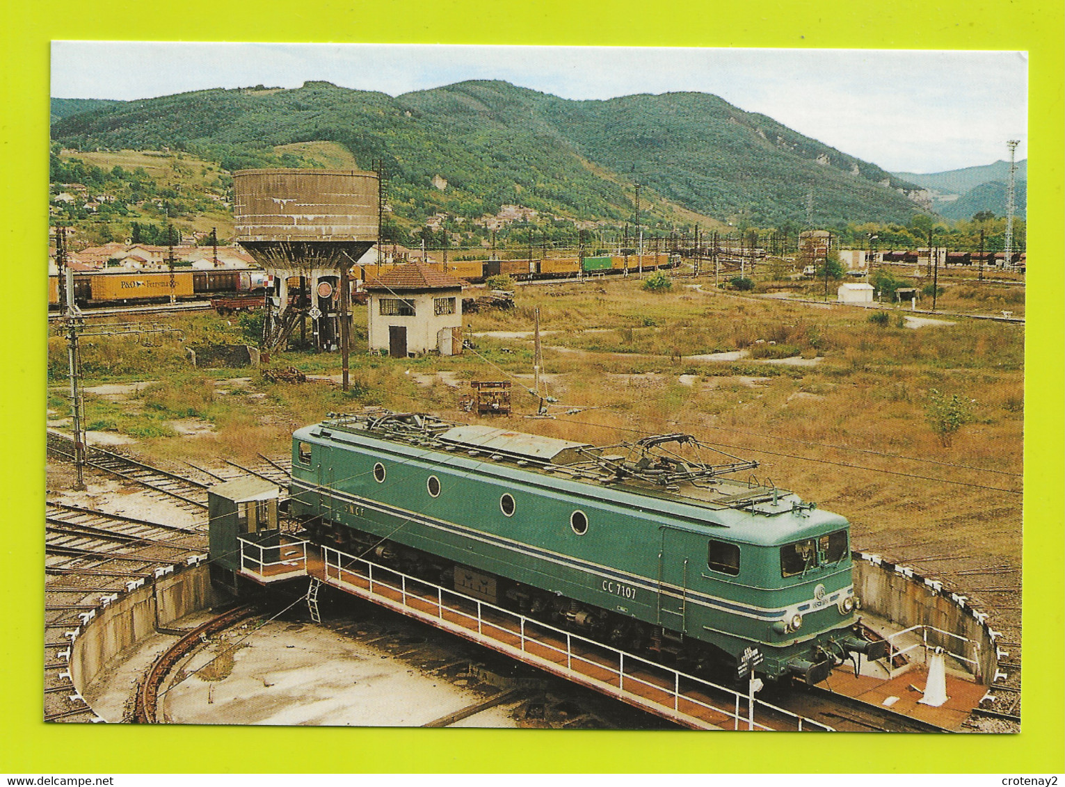 01 AMBERIEU Train Locomotive CC 7107 Sur Le Pont Tournant VOIR DOS - Non Classificati