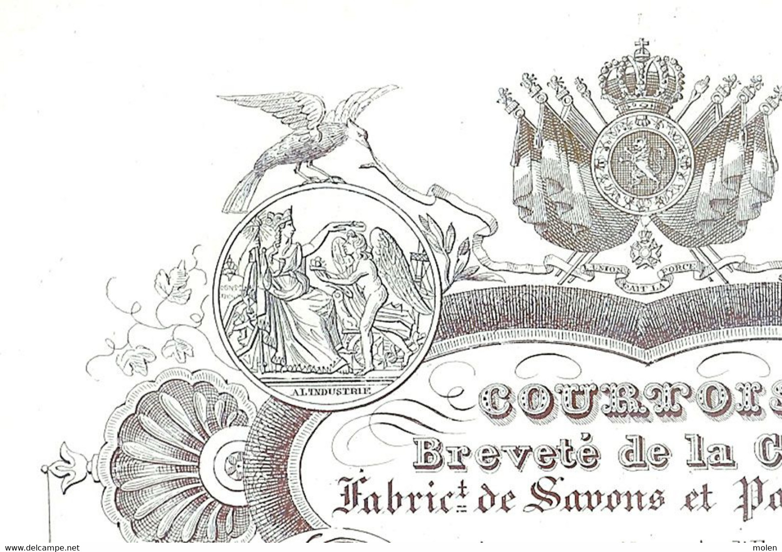 FABRIQUE DE SAVONS PARFUM COURTOIS CH D ETTERBEEK Ca1850 BRUXELLES SAVON ZEEP SOAP CARTE PORCELAINE PORSELEINKAART 1284 - Droguerie & Parfumerie