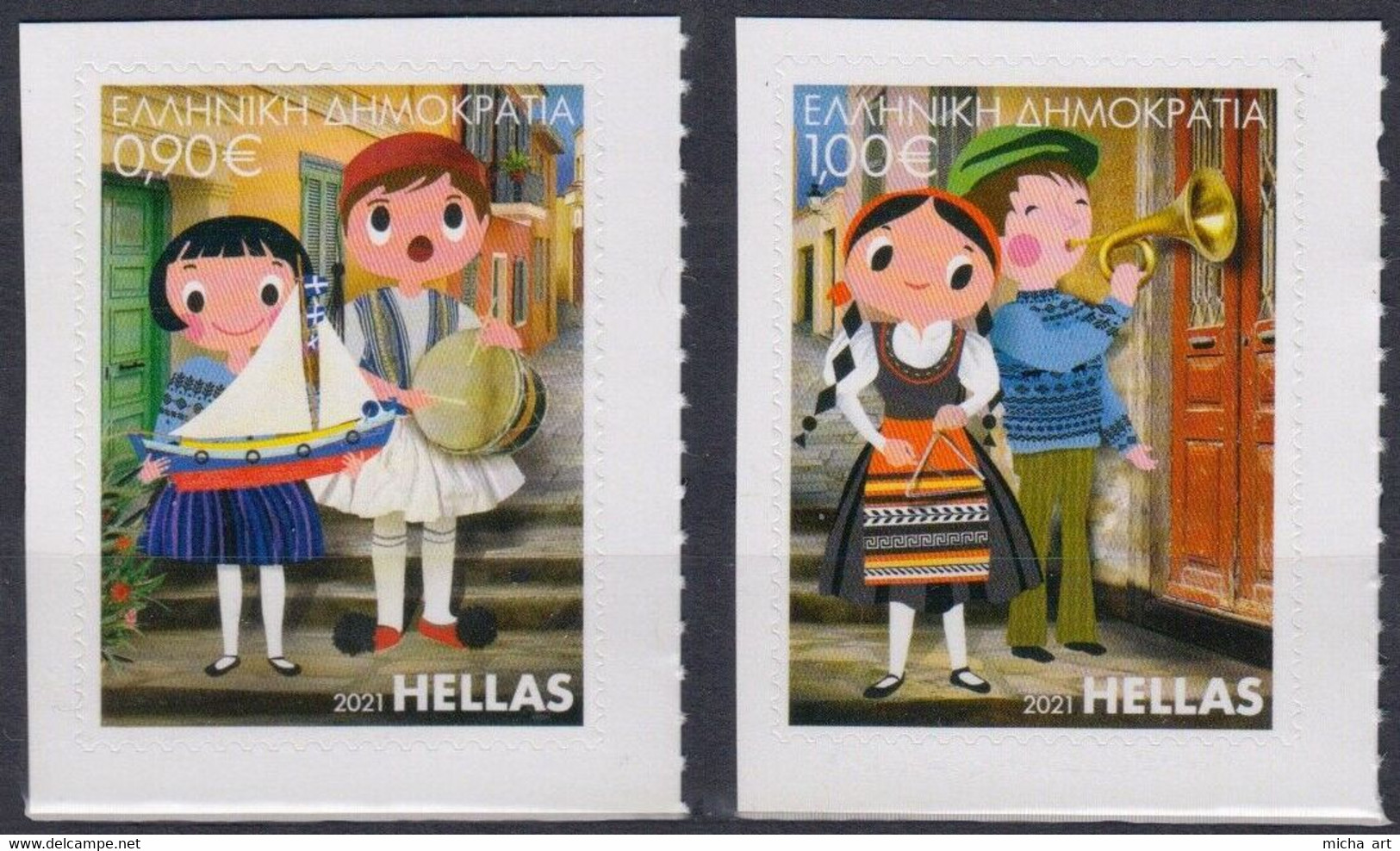 Greece 2021 Christmas Self-adhesive Stamps MNH - Ungebraucht