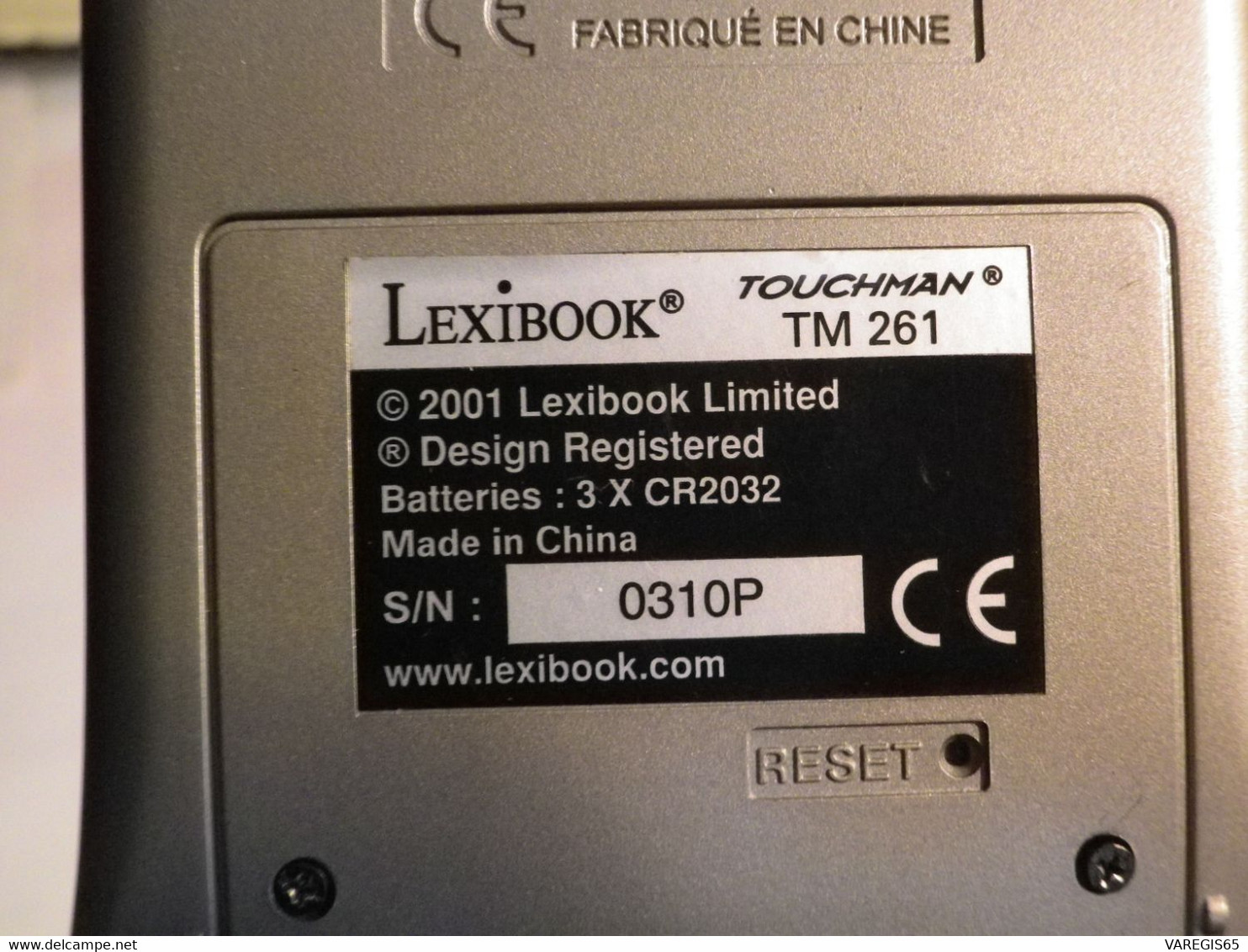 LEXIBOOK TOUCHMAN TM261 - CLAVIER OPTIONNEL - ASSISTANT PERSONNEL ECRAN TACTILE - 3 PILES NEUVES - MEMOIRE 1Mo - NOTICE