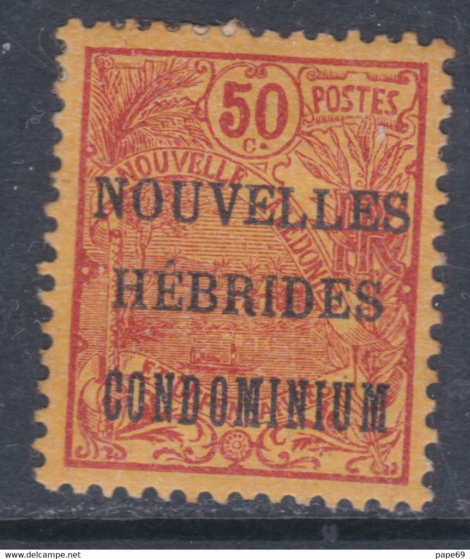 Nouvelles Hébrides N° 18 X Partie De Série : 50 C. Rouge Sur Orange Légende Française, Trace De Charnière, TB - Unused Stamps