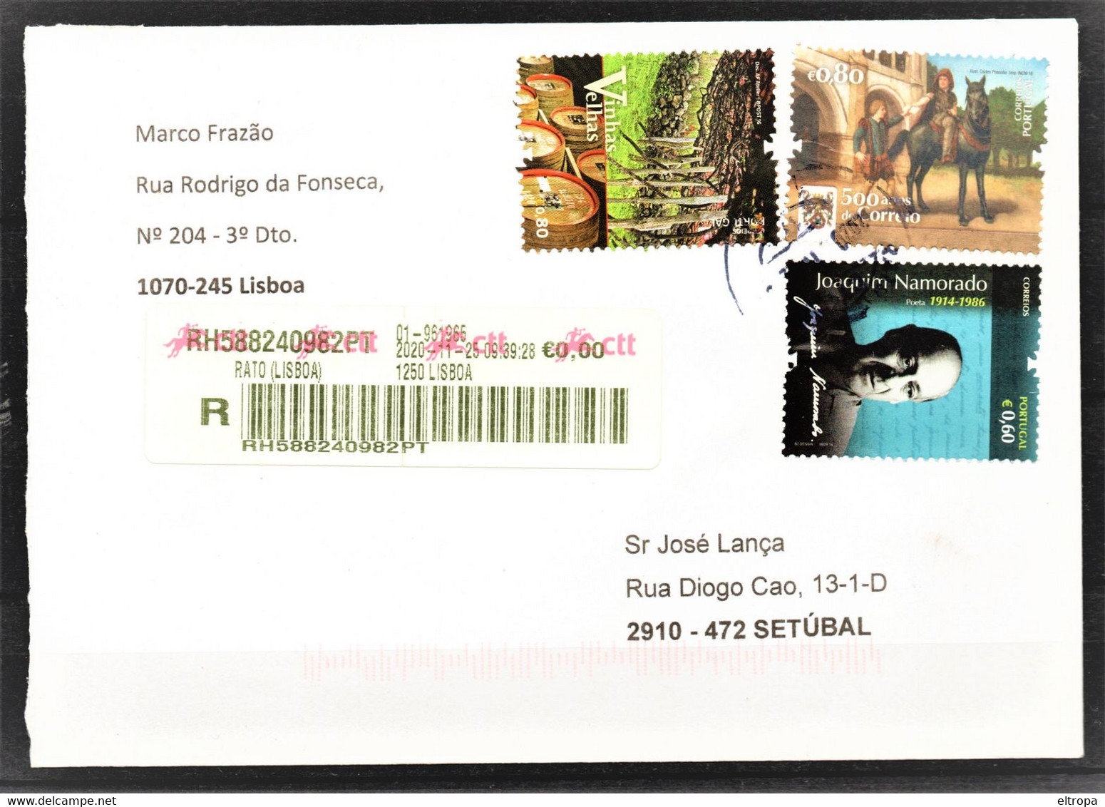 PORTUGAL 2020 Registered Cover - Lettres & Documents