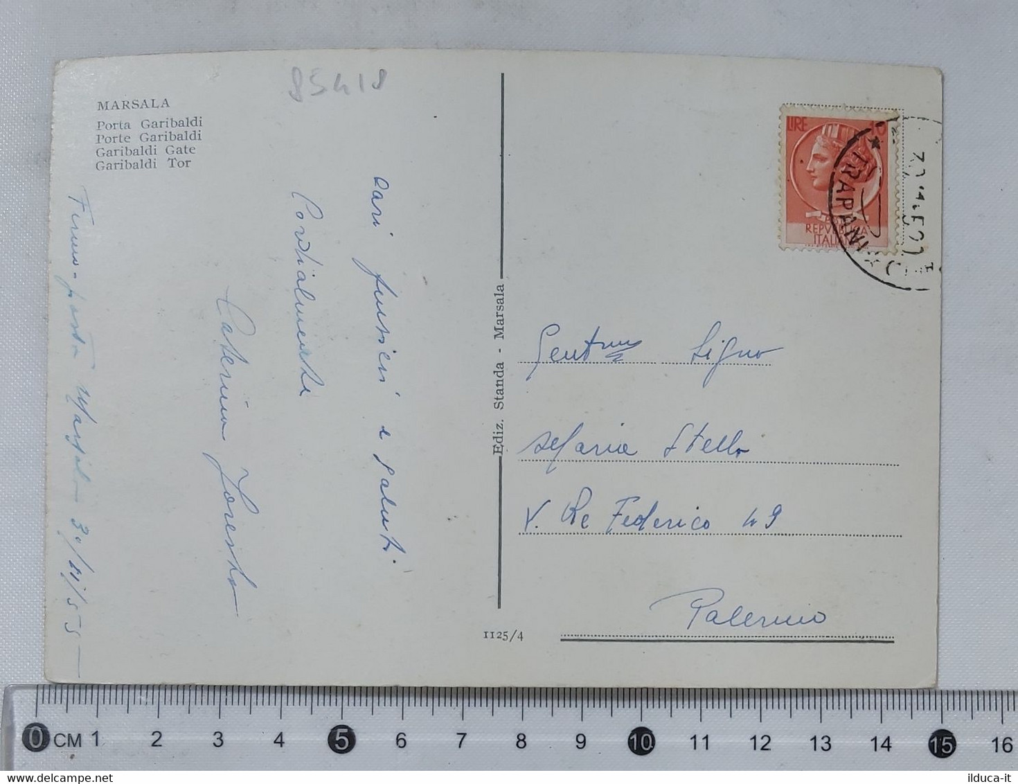 85418 Cartolina - Trapani - Marsala - Porta Garibaldi - VG 1955 - Marsala