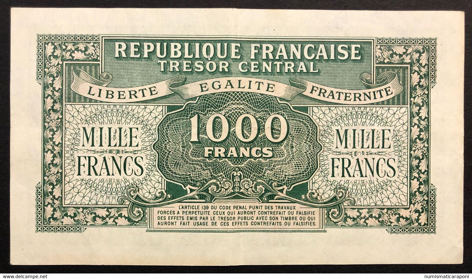 Francia  France 1000 Francs 1944 (WW II) Pick#107 Lotto.3669 - 1 000 F 1940-1944 ''Commerce Et Industrie''