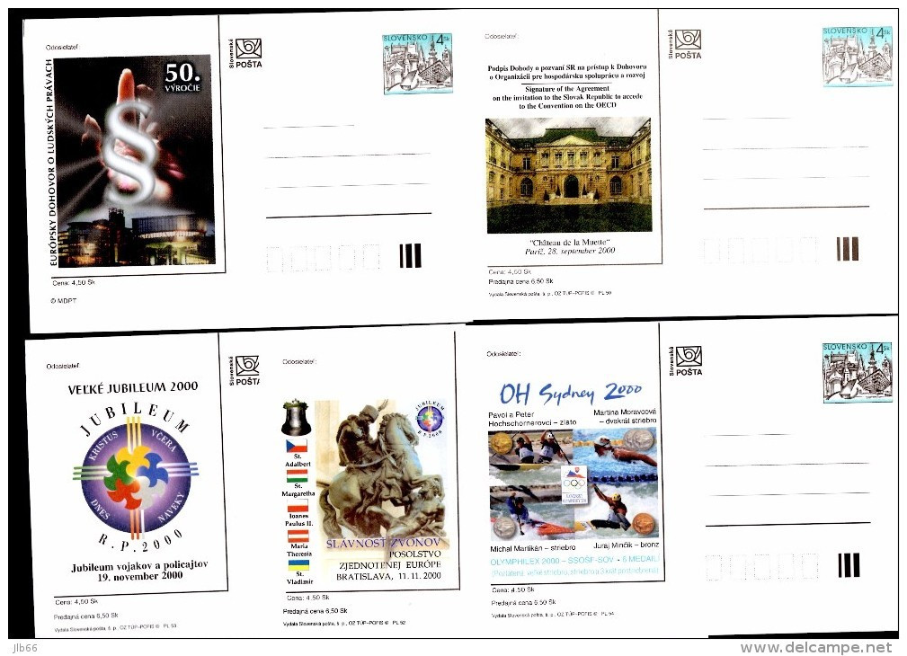 Année Complète De 21 Entiers Postaux Cartes 2000 CDV 36 à  CDV 56 - Postkaarten