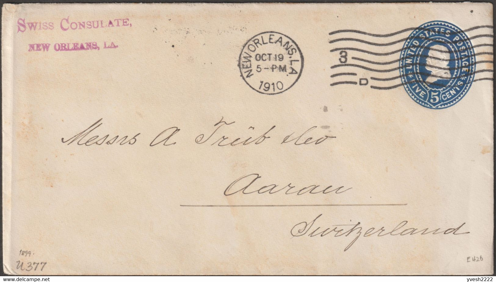 USA 1902 Et 1910. Entier Postal à 5 C Grant (U377). 2 Couleurs De Timbres - 1901-20