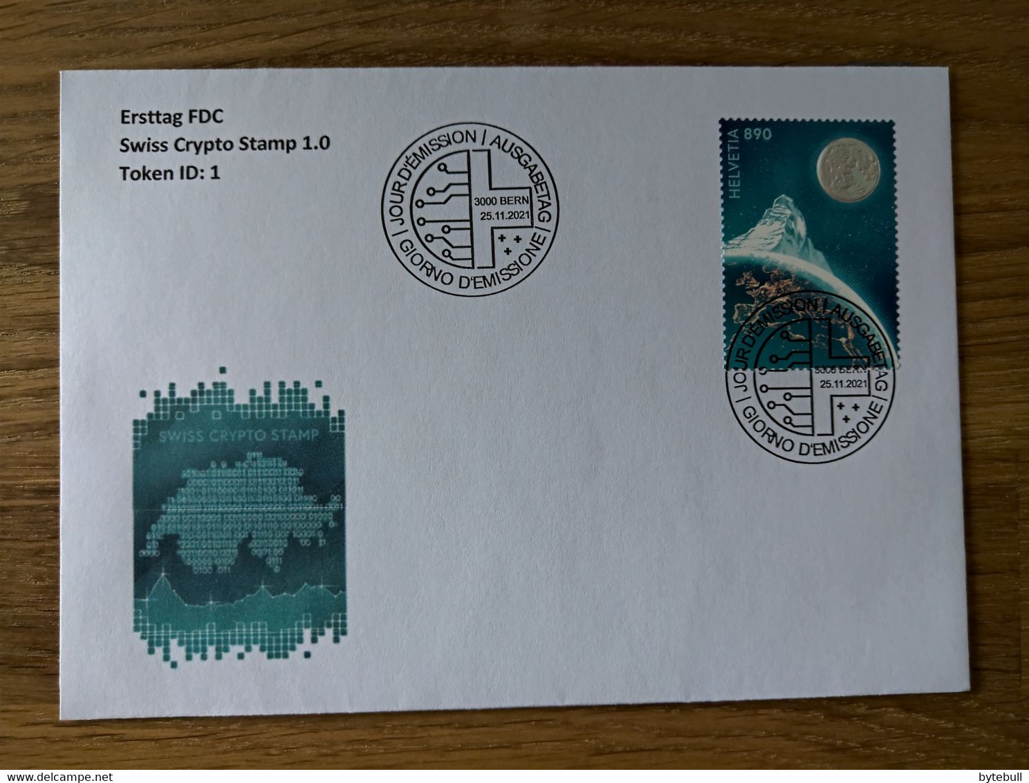 FDC Ausschnitt Sonderblock / Cut Off From Special Block Swiss Crypto-Stamp Token ID1 - Blocks & Sheetlets & Panes