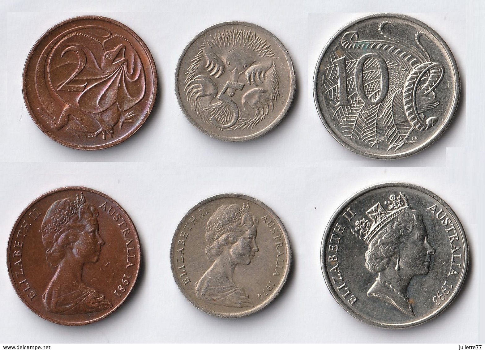 Monnaies - AUSTRALIE, Lot De 3 Monnaies : 2 Cents 1981, 5 Cents 1974 & 10 Cents 1993 - Non Classificati