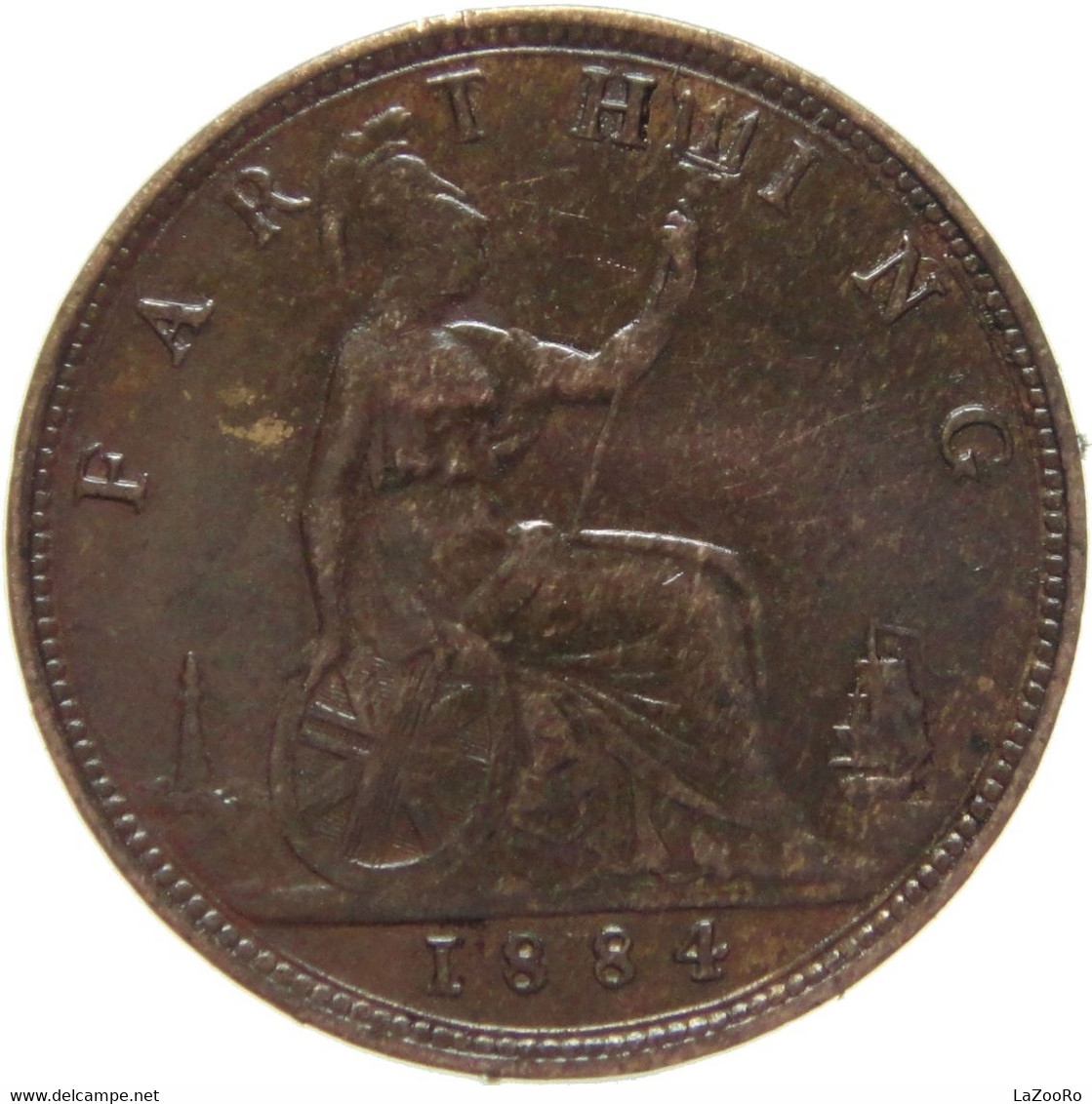 LaZooRo: United Kingdom 1 Farthing 1884 XF / UNC - B. 1 Farthing