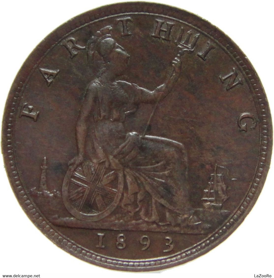 LaZooRo: Great Britain 1 Farthing 1893 UNC - B. 1 Farthing