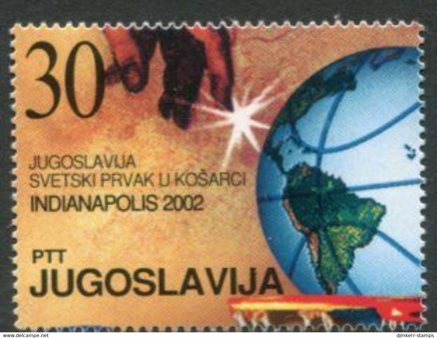 YUGOSLAVIA 2002 Basketball Winners Single Block MNH / **.  Michel 3086 - Unused Stamps