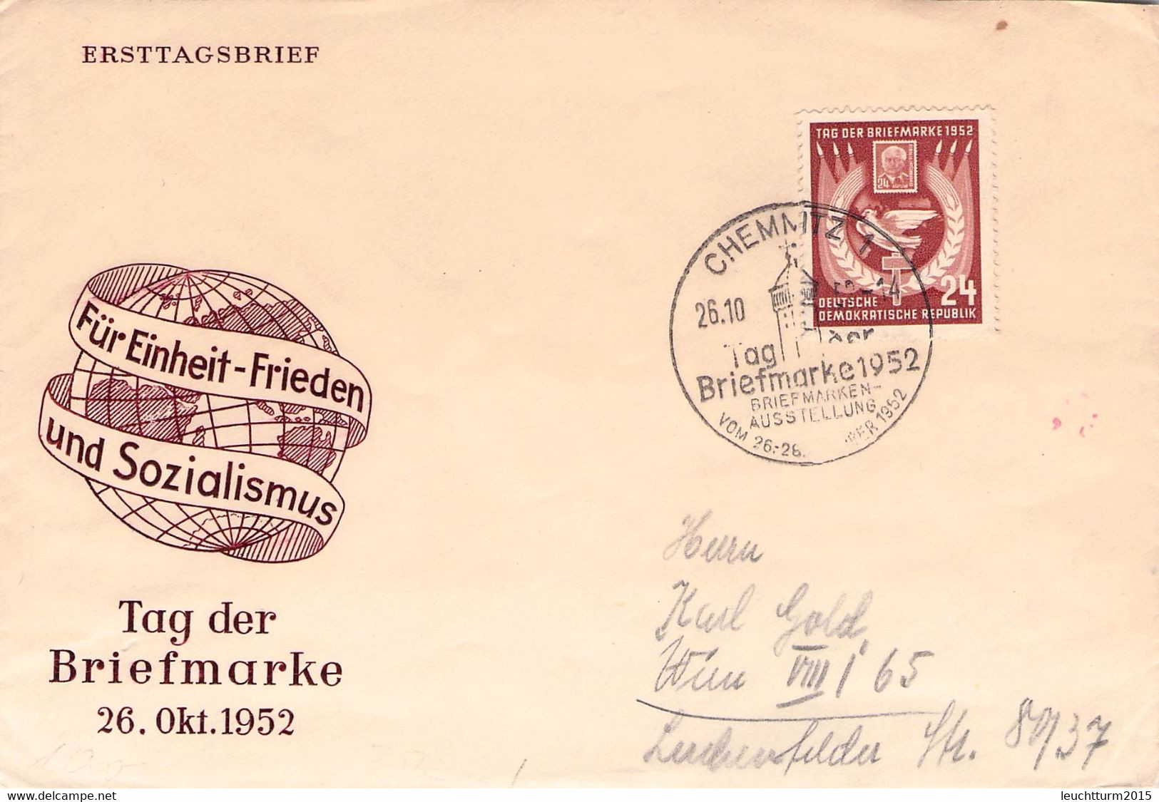 DDR - BRIEF CHEMNITZ > WIEN TAG DER BRIEFMARKE Mi #319 / ZM184 - Altri & Non Classificati