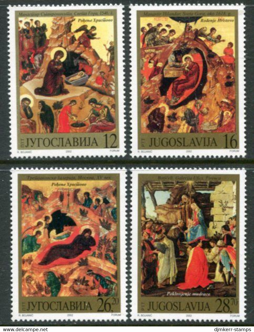 YUGOSLAVIA 2002 Christmas. MNH / **.  Michel 3098-101 - Unused Stamps
