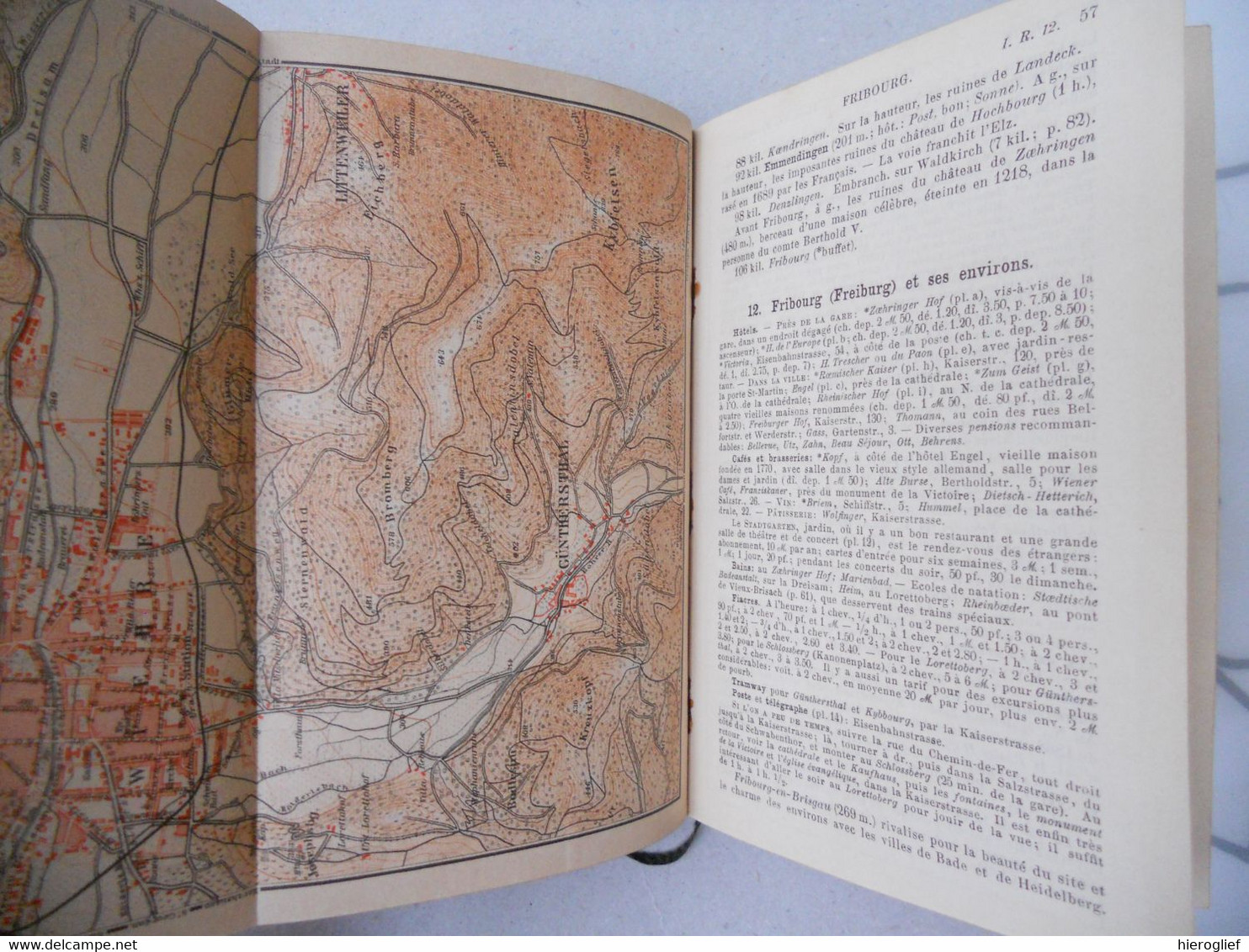 K. BAEDEKER - LES BORDS DU RHIN de nla frontière Suisse à la frontière Hollande - MANUEL DU VOYAGE 43 cartes