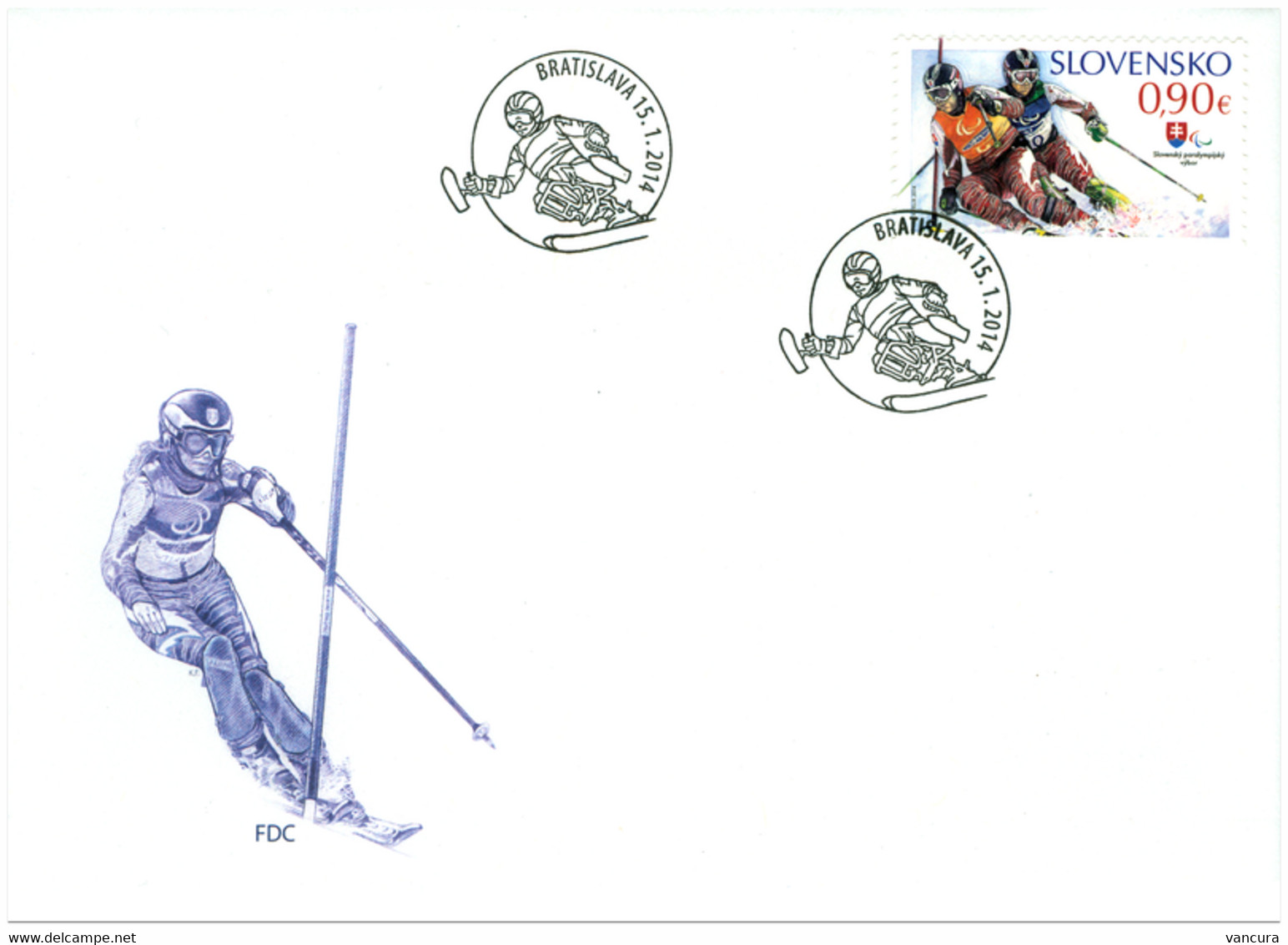 FDC 557 Slovakia Winter Paralympic Games Sotchi 2014 - Winter 2014: Sochi