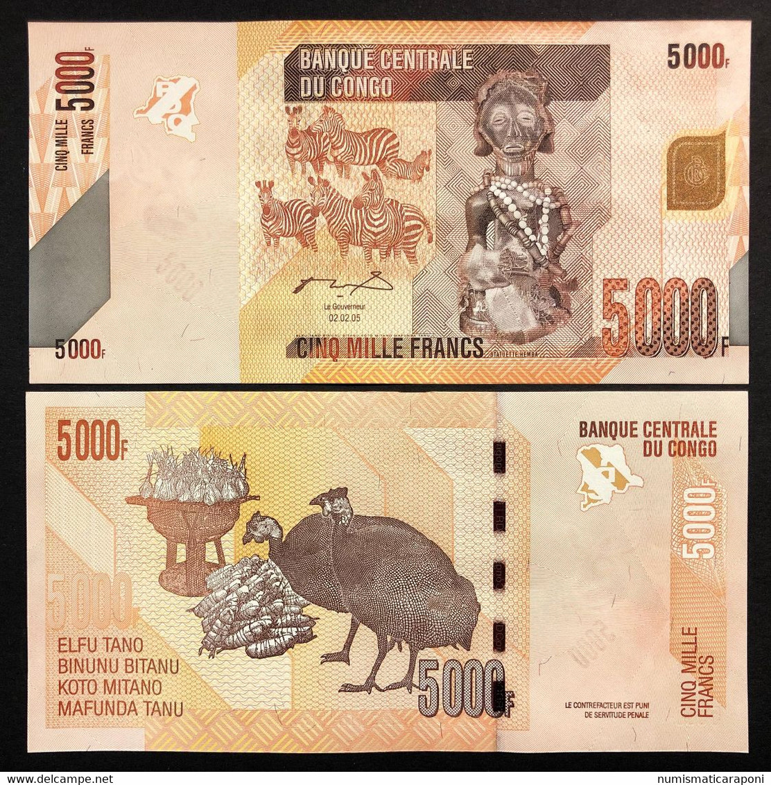 Congo 5000 Francs 02 02 2005 W/o Number  Fds Unc - Republic Of Congo (Congo-Brazzaville)