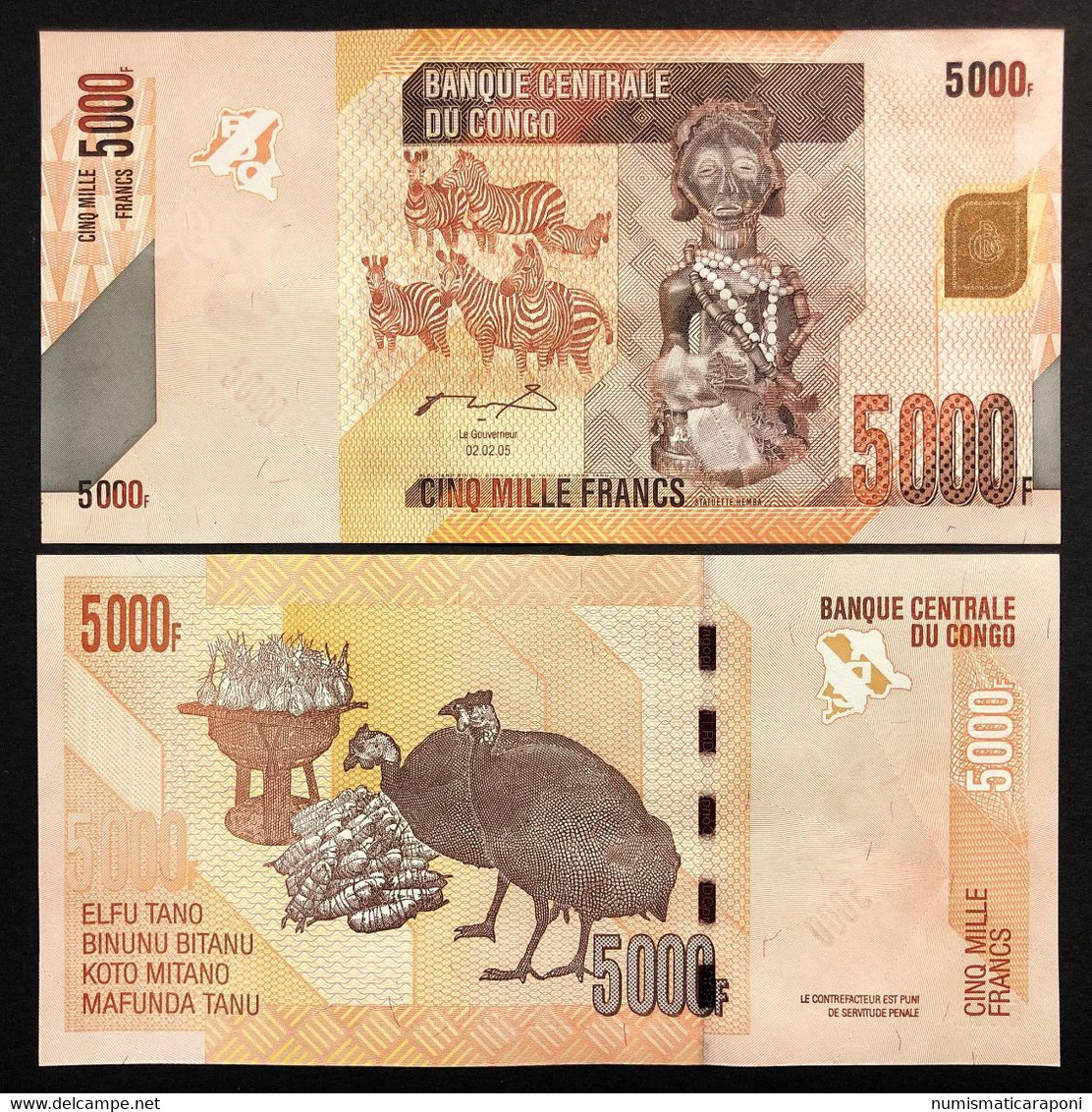 Congo 5000 Francs 02 02 2005 W/o Number  Fds Unc - Republik Kongo (Kongo-Brazzaville)