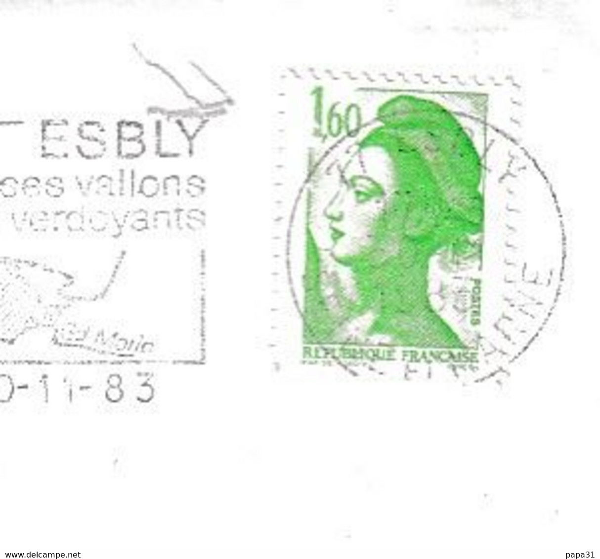 Coupure  Du 1 Sur Un Timbre Sabine Sur Lettre  1983 - Used Stamps