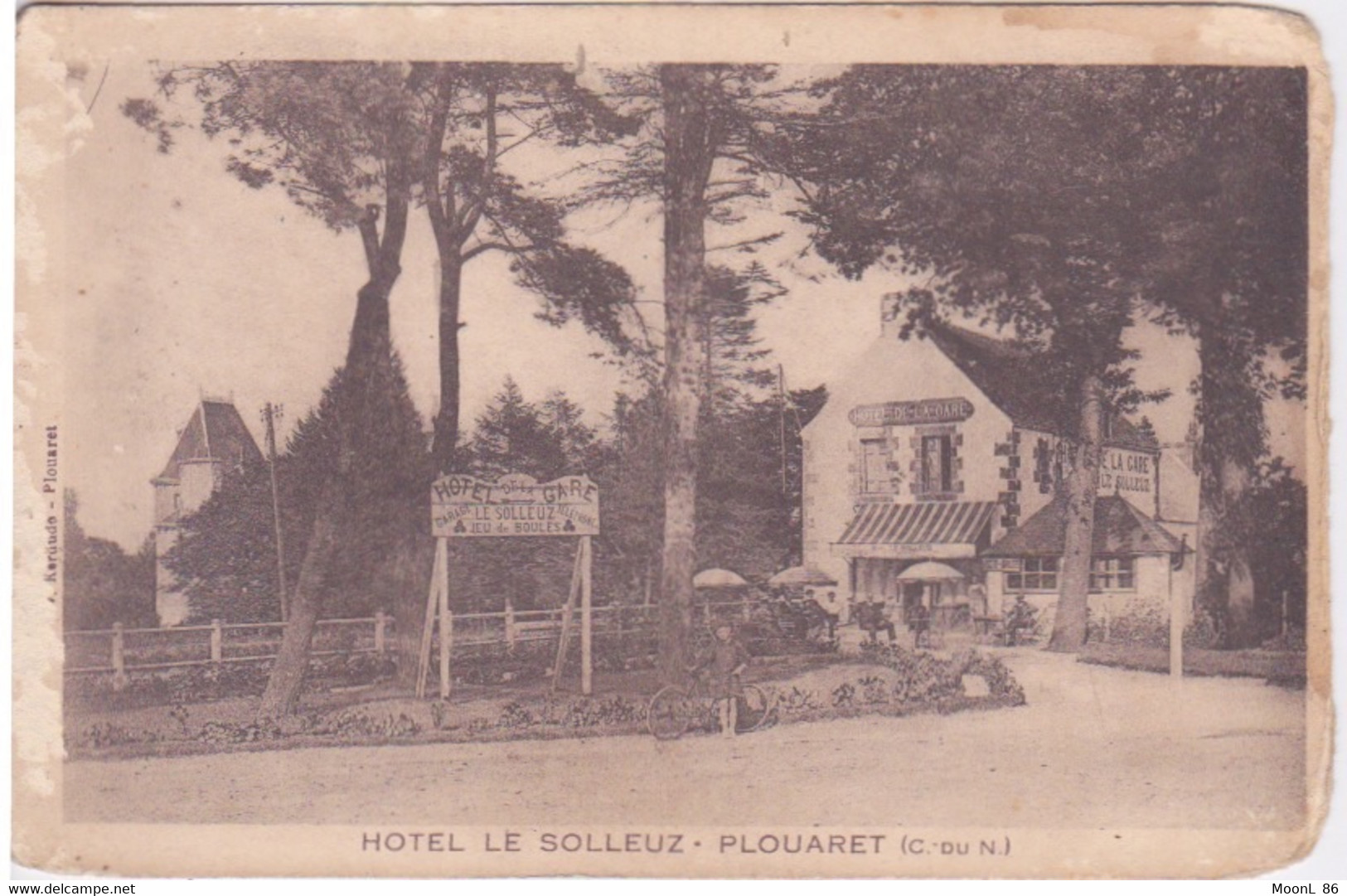 22 - PLOUARET - HOTEL DE LA GARE "LE SOLLEUZ " JEU DE BOULES - Plouaret