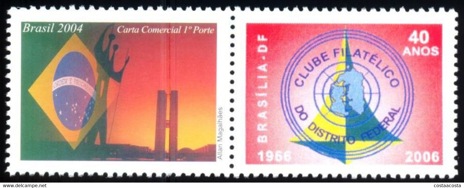 BRAZIL - 40 YEARS- PHILATELIC CLUB OF THE FEDERAL DISTRICT (BRASÍLIA)-PERSONALIZED - Personalized Stamps