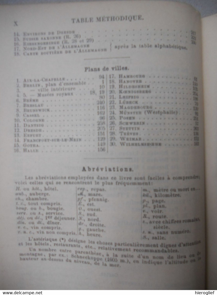 K. BAEDEKER - ALLEMAGNE DU NORD - MANUEL DU VOYAGE 18 cartes 30 plans de villes - 1893