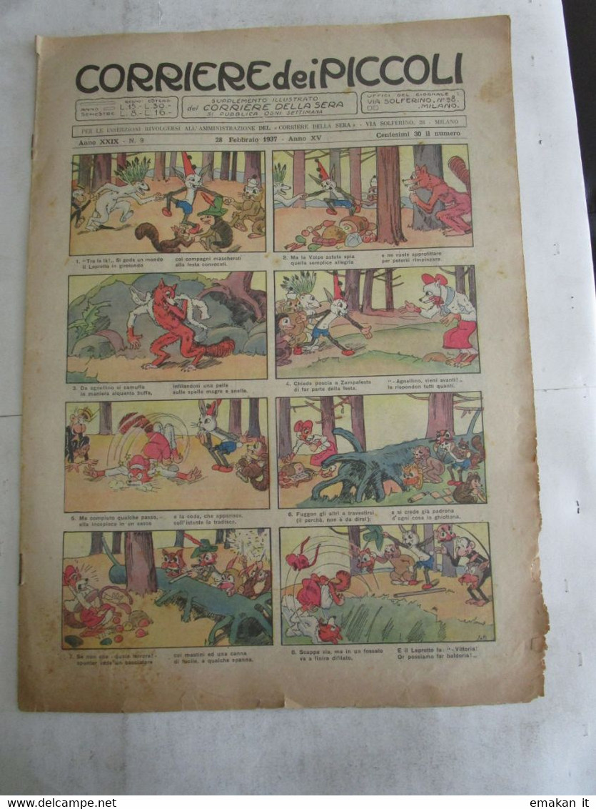 # CORRIERE DEI PICCOLI N 9 - 1937 - DISCRETO - Corriere Dei Piccoli