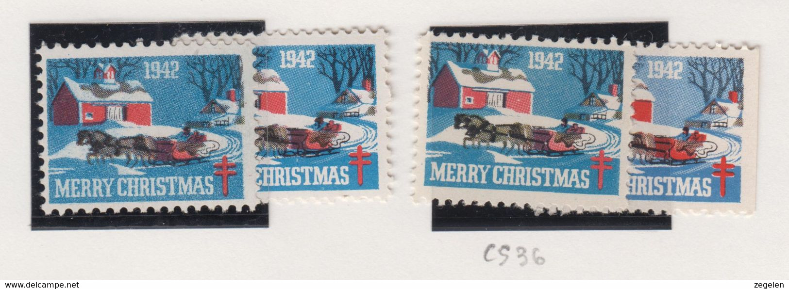 Verenigde Staten Kerstvignet Scott-cat. Jaar 1942 CS36 WX108/109  Verschillende Tandingen - Non Classificati