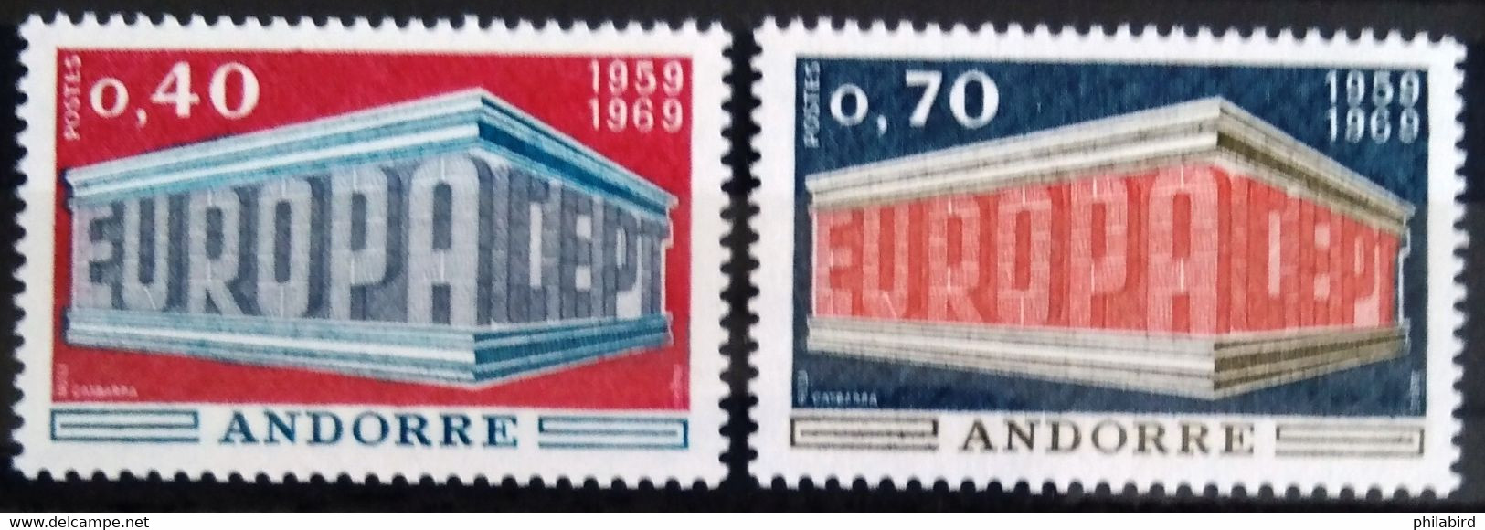 EUROPA 1968 - ANDORRE FRANCAIS                 N° 194/195                       NEUF* - 1969