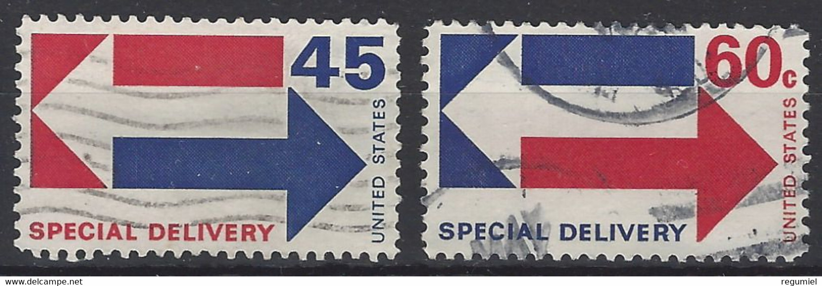 Estados Unidos Expres U 18/19 (o)  Usado. 1969 - Expres & Aangetekend