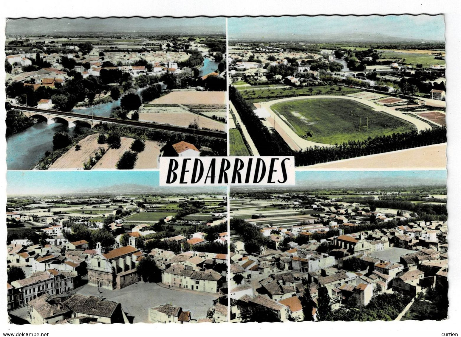 BEDARRIDES . 84 . Carte Avec 4 Vues Aériennes . 1975 " Rare " Voir Dos En Seconde Photo - Bedarrides