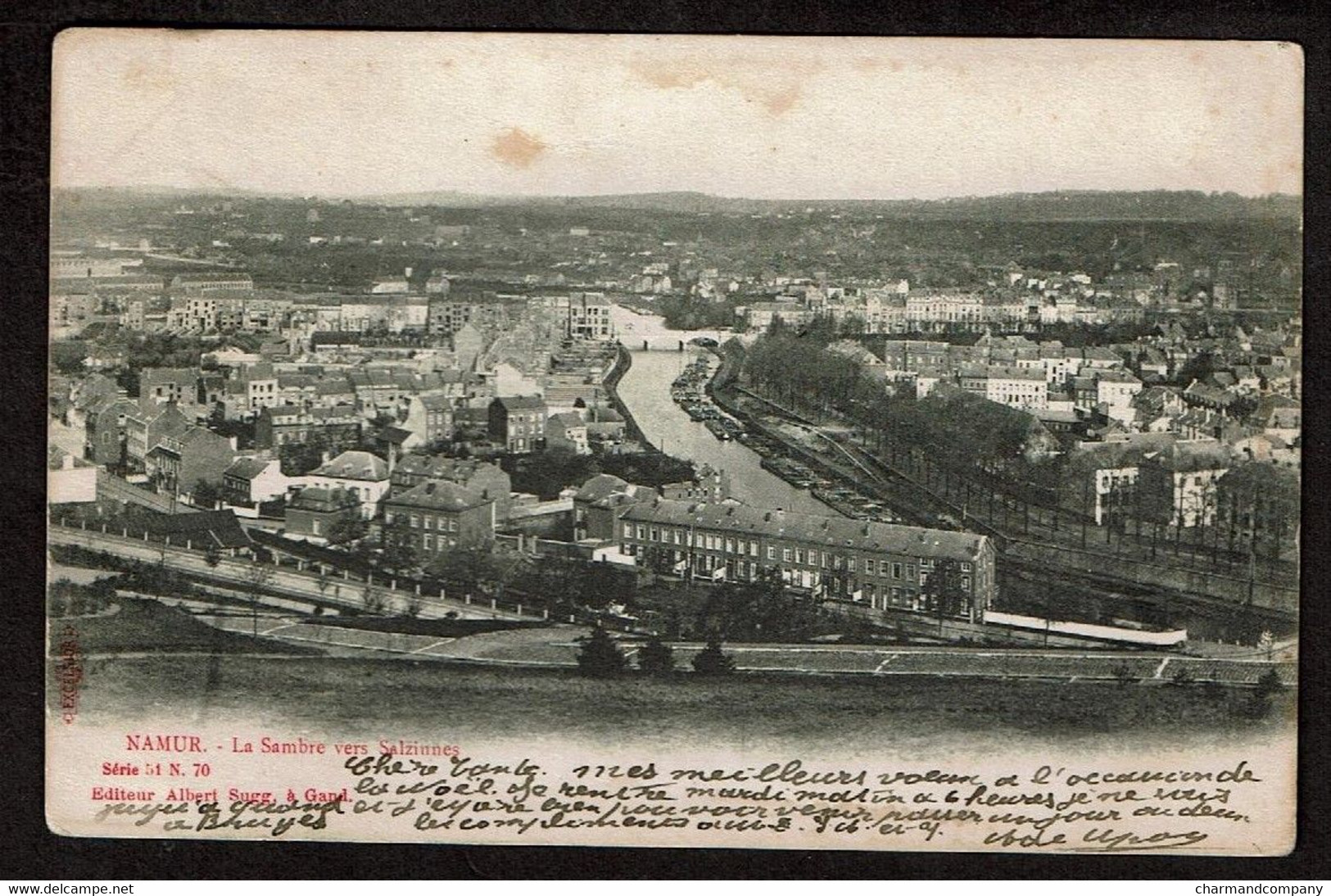 Namur - La Sambre Vers Salzinnes - Circulée - Edit. Albert Sugg Série 51 N° 70 - Voir Scans - Namur