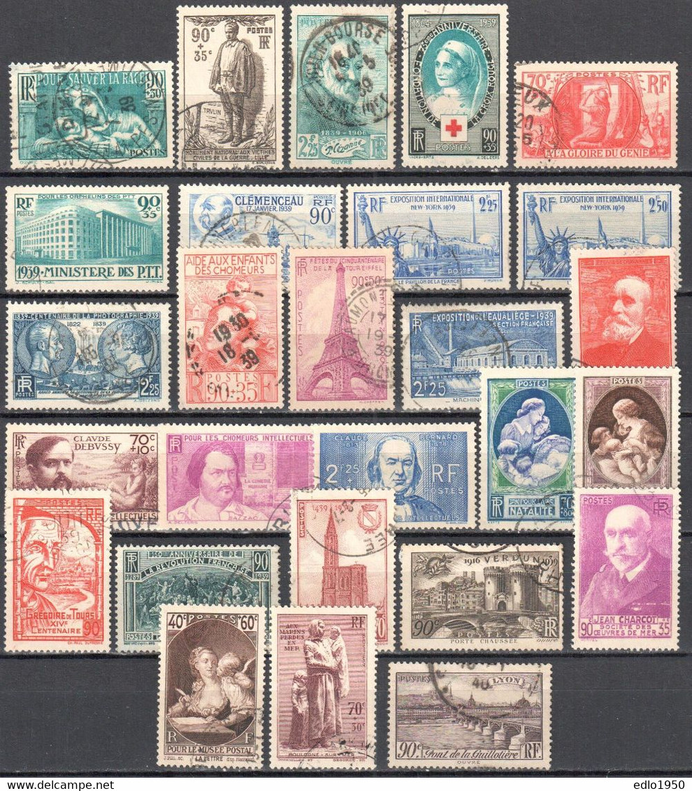 France 1939 Complete Year Set - Used - Oblitéré - ....-1939