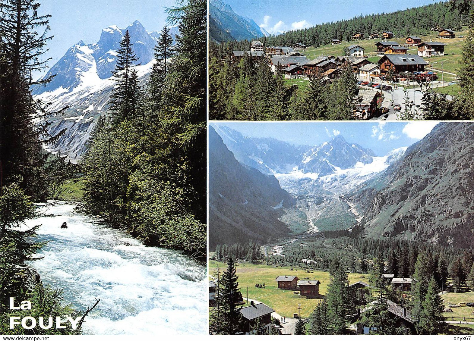 GF-LA FOULY-VAL FERRET-Suisse-Schweiz-Svizzera-Valais-3 Vues-Chalets-Glacier-GRAND FORMAT-10 X 15 Cms - Other & Unclassified