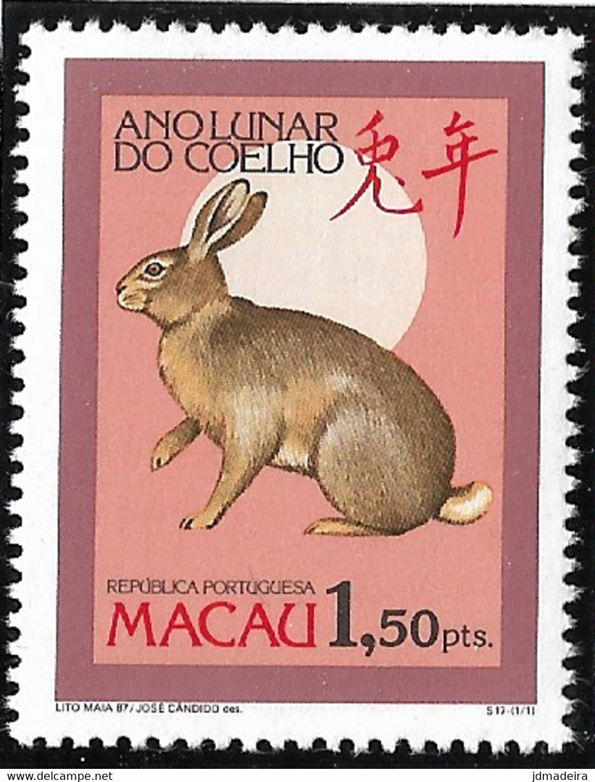 Macau Macao – 1987 Rabbit Year Mint Stamp - Oblitérés