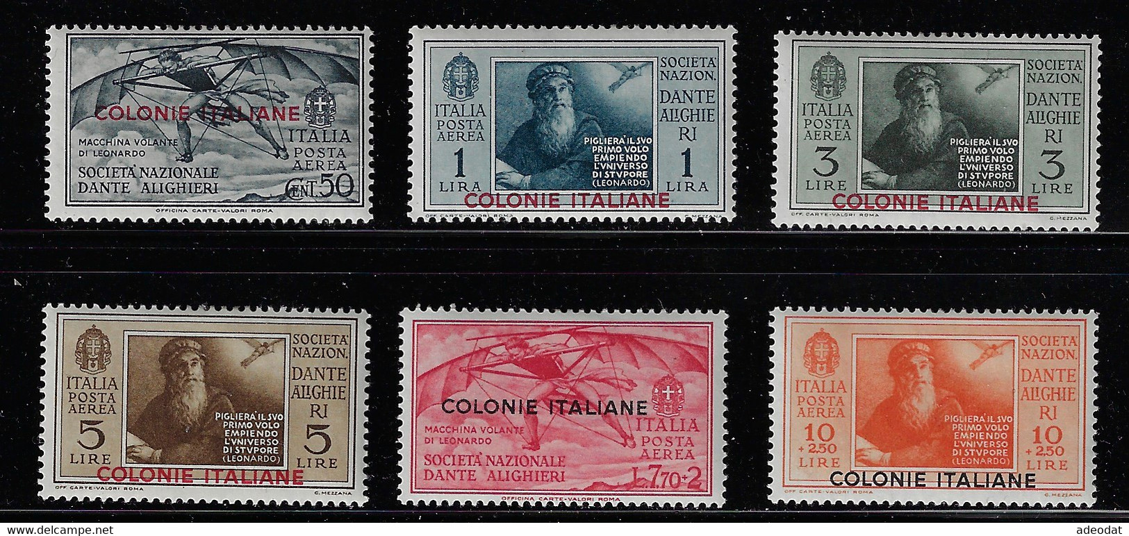 ITALIAN COLONIES 1932 SCOTT C1-C6 MH - Emissioni Generali