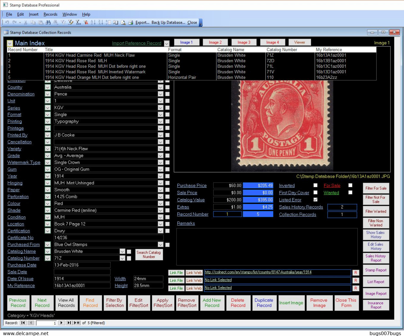 Stamp Collectors Image Database Software Pro 2016 - Inglés