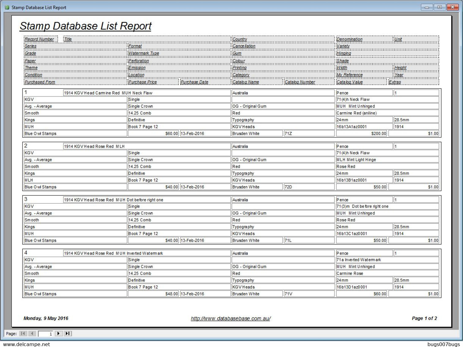 Stamp Collectors Image Database Software Pro 2016