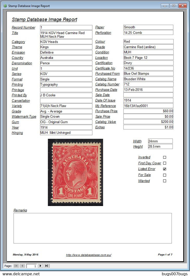 Stamp Collectors Image Database Software Pro 2016