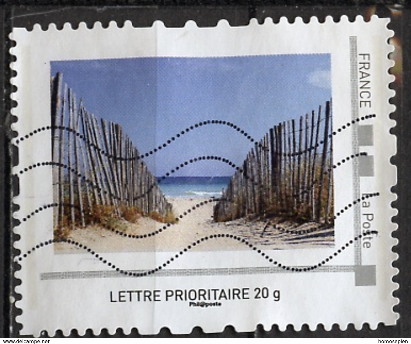 France - Frankreich Timbre Personnalisé 2008 Y&T N°IDT07-019 - Michel N°BS(?) (o) - Plage Déserte Protégée - Used Stamps