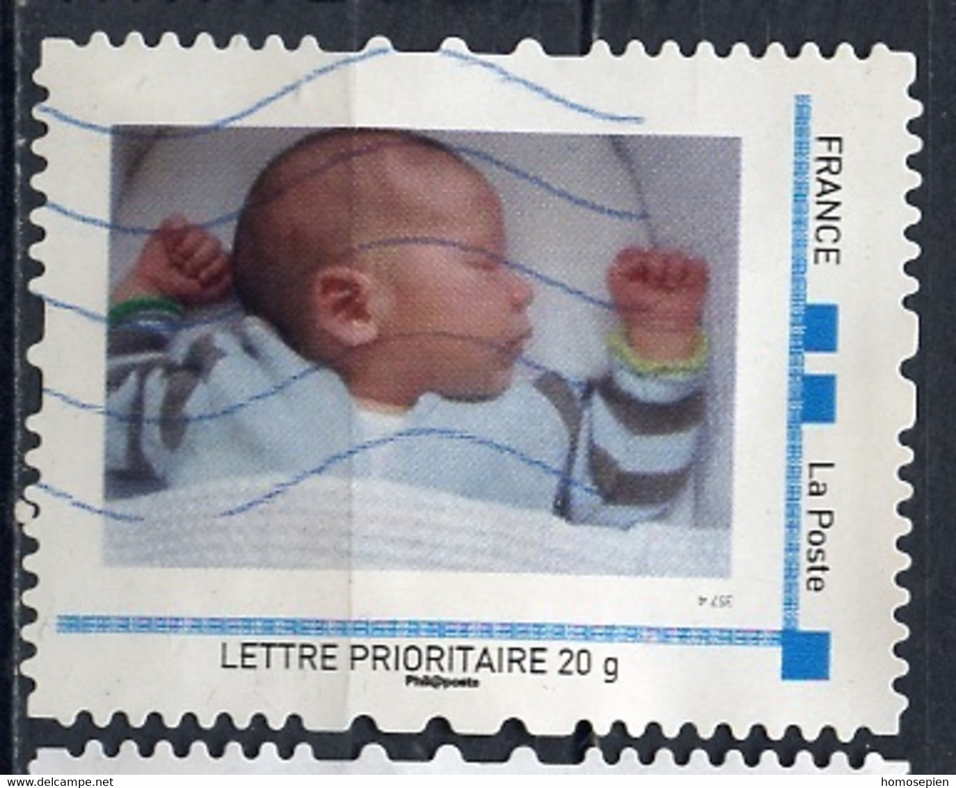 France - Frankreich Timbre Personnalisé 2007 Y&T N°MTAM01-001- Michel N°BS(?) (o) - Bébé En Bleu - Used Stamps