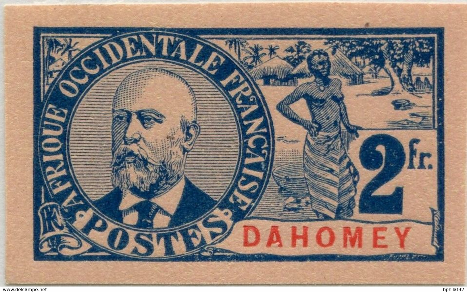 !!! DAHOMEY. N°31a, 2F BALLAY NON DENTELÉ NEUF TOUJOURS SANS GOMME. SIGNÉ BRUN - Nuevos